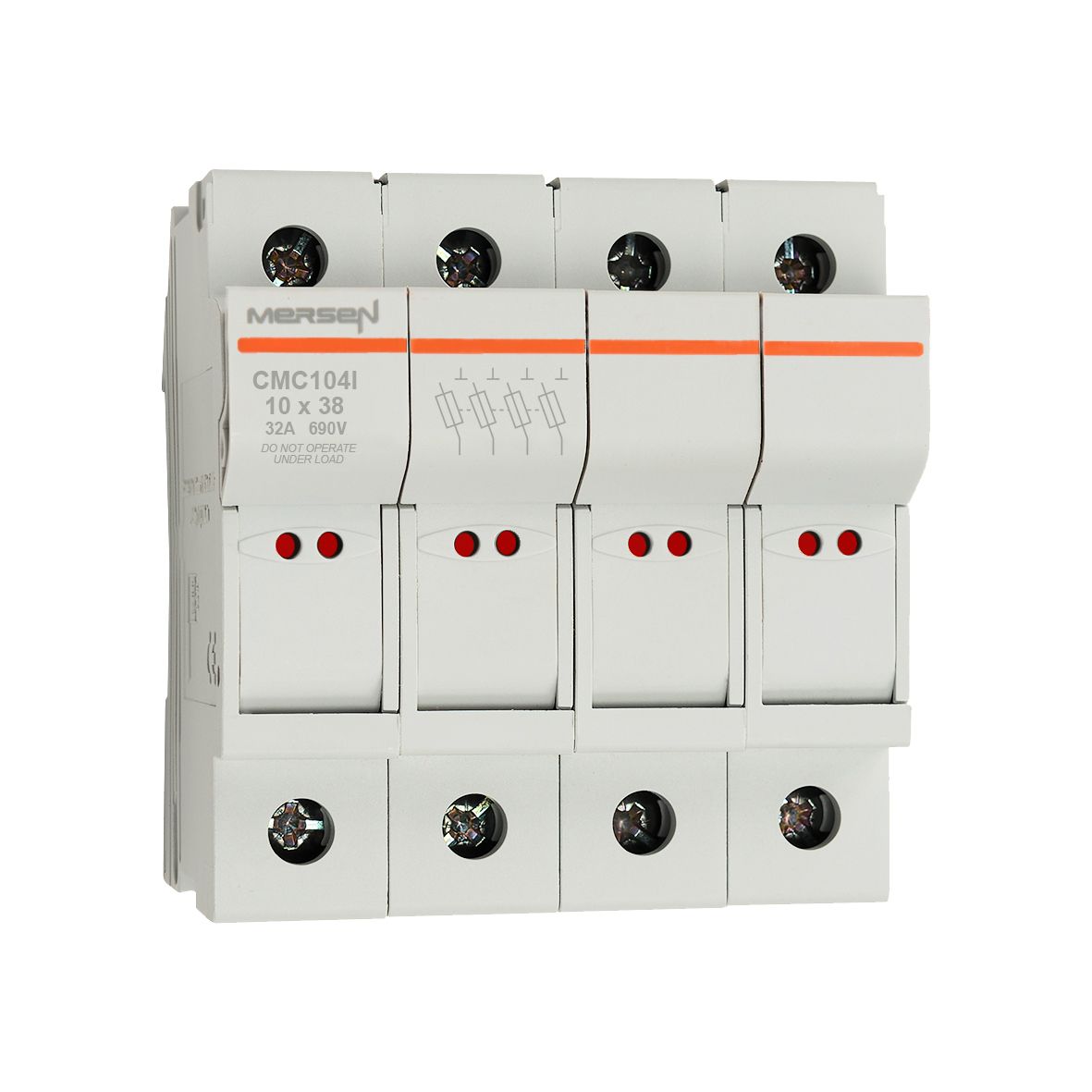 B1062693 - modular fuse holder, IEC, 4P, indicator light, 10x38, DIN rail mounting, IP20